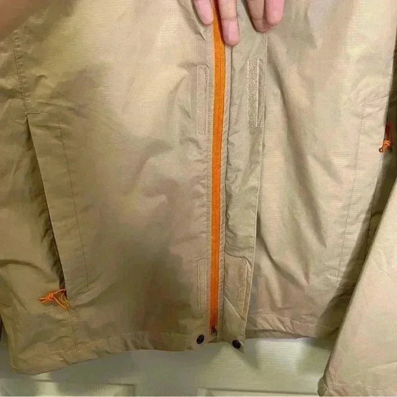 Dutch Bros Coffee Dutchwear Windbreaker Zip Up Jacket Mens Medium Beige Brown - Picture 6 of 9